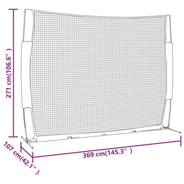 Prijenosna mreža za bejzbol 369x107x271 cm čelik i poliester - Slika 7
