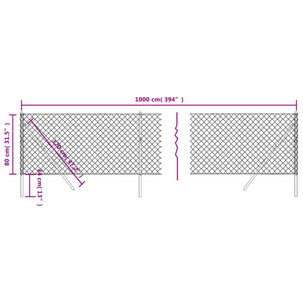 Žičana ograda zelena 0,8 x 10 m - Slika 5