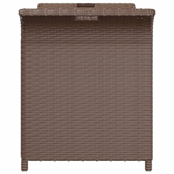 Vrtna klupa s jastukom smeđa 116 x 46 x 57 cm od poliratana - Slika 4