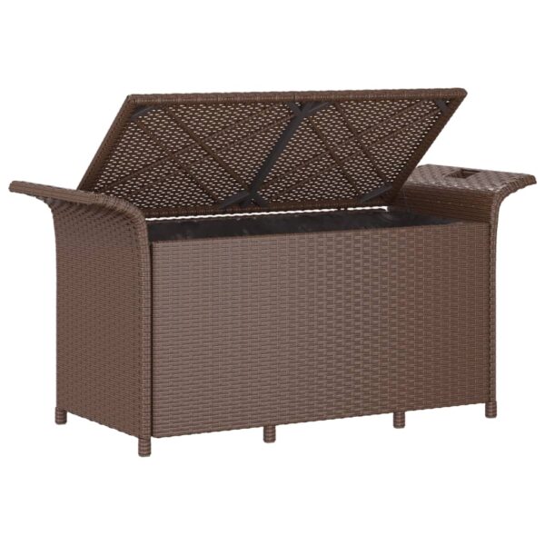 Vrtna klupa s jastukom smeđa 116 x 46 x 57 cm od poliratana - Slika 5