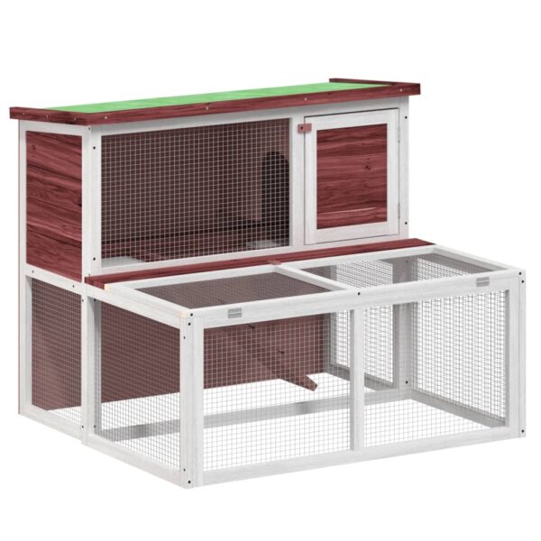 Kavez za zečeve boja kave 102x90x84,5 cm od masivne borovine - Slika 2