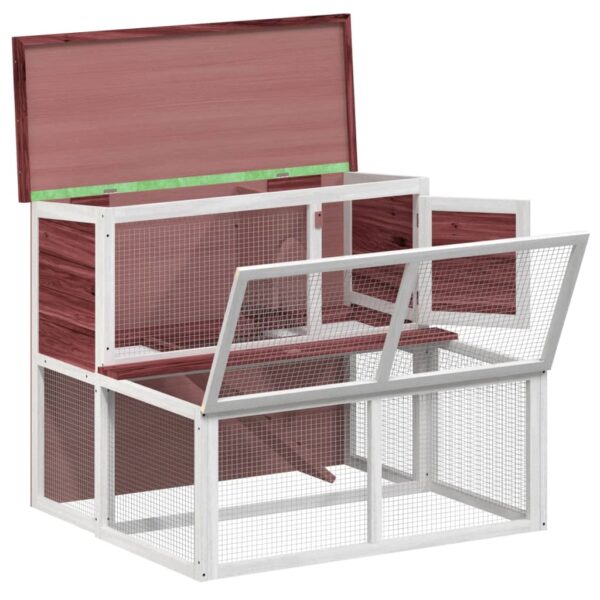 Kavez za zečeve boja kave 102x90x84,5 cm od masivne borovine - Slika 4