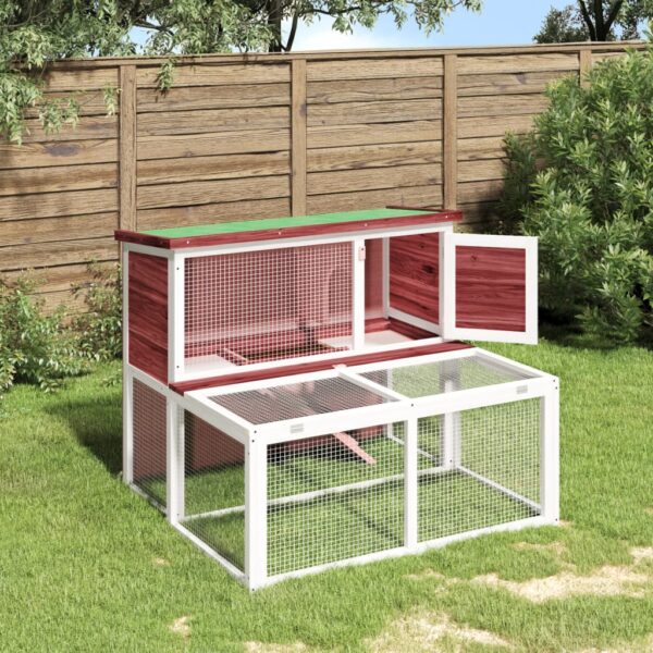 Kavez za zečeve boja kave 102x90x84,5 cm od masivne borovine