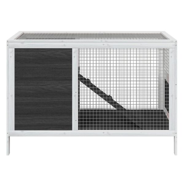 Kavez za zečeve sivi 103 x 44 x 69,5 cm od masivne borovine - Slika 3