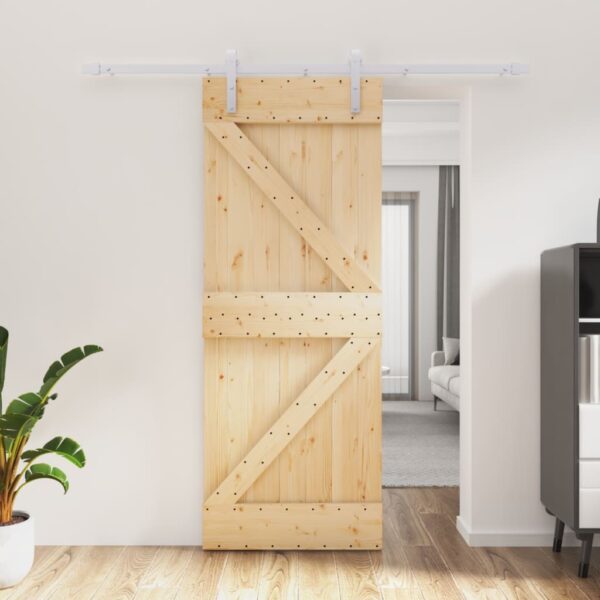 Klizna vrata s priborom za montažu 80 x 210 cm masivna borovina