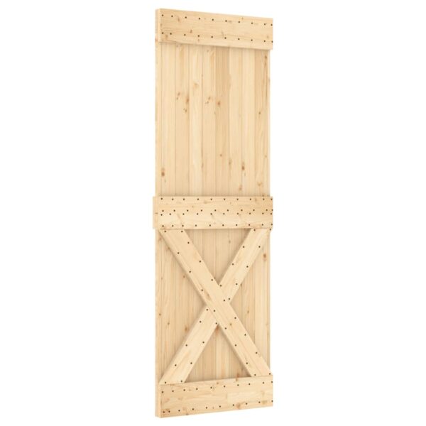 Klizna vrata s priborom za montažu 70 x 210 cm masivna borovina - Slika 3