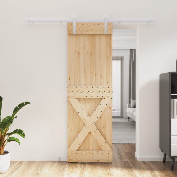 Klizna vrata s priborom za montažu 70 x 210 cm masivna borovina