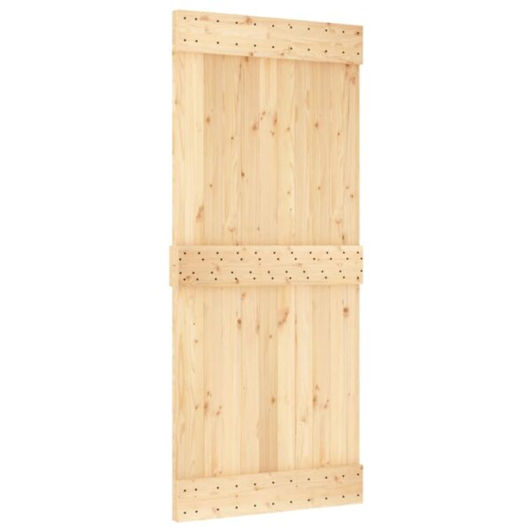 Klizna vrata s priborom za montažu 90 x 210 cm masivna borovina - Slika 3