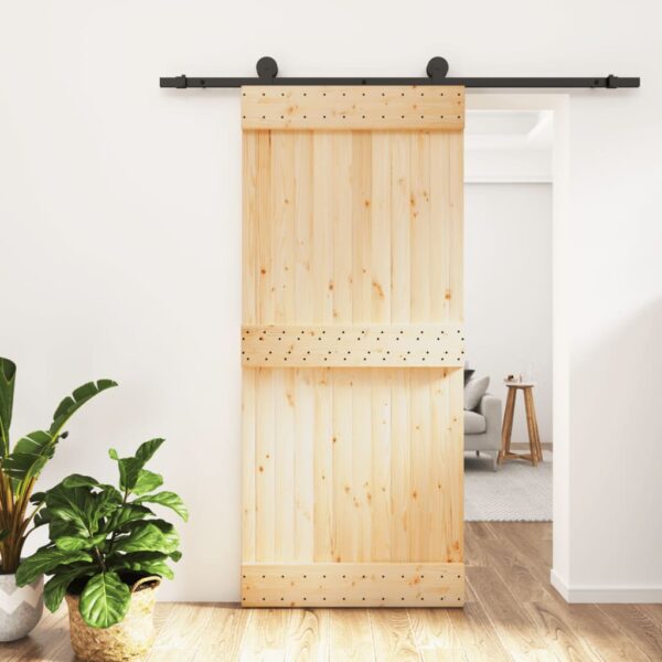 Klizna vrata s priborom za montažu 90 x 210 cm masivna borovina