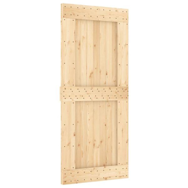 Klizna vrata s priborom za montažu 90 x 210 cm masivna borovina - Slika 3