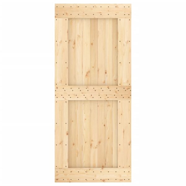 Klizna vrata s priborom za montažu 90 x 210 cm masivna borovina - Slika 4