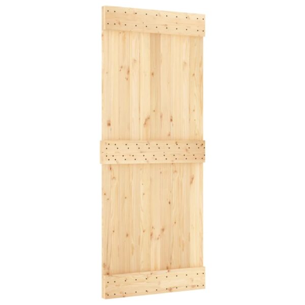 Klizna vrata s priborom za montažu 85 x 210 cm masivna borovina - Slika 3