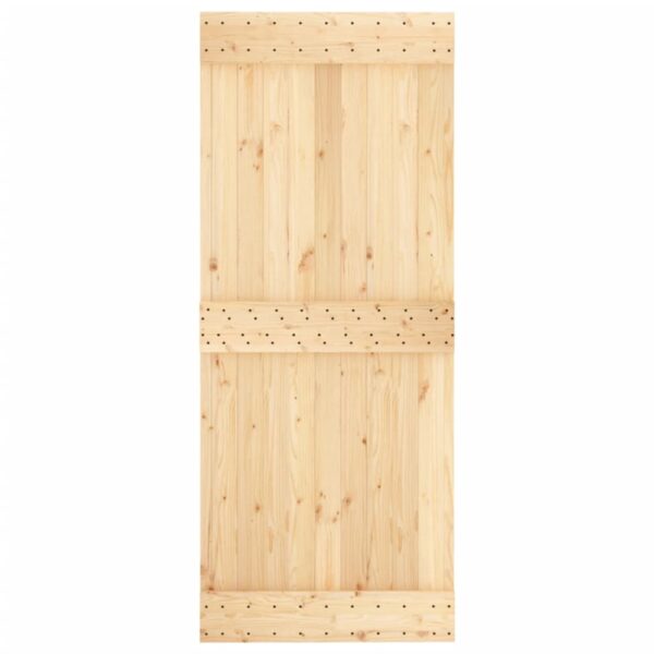 Klizna vrata s priborom za montažu 85 x 210 cm masivna borovina - Slika 4