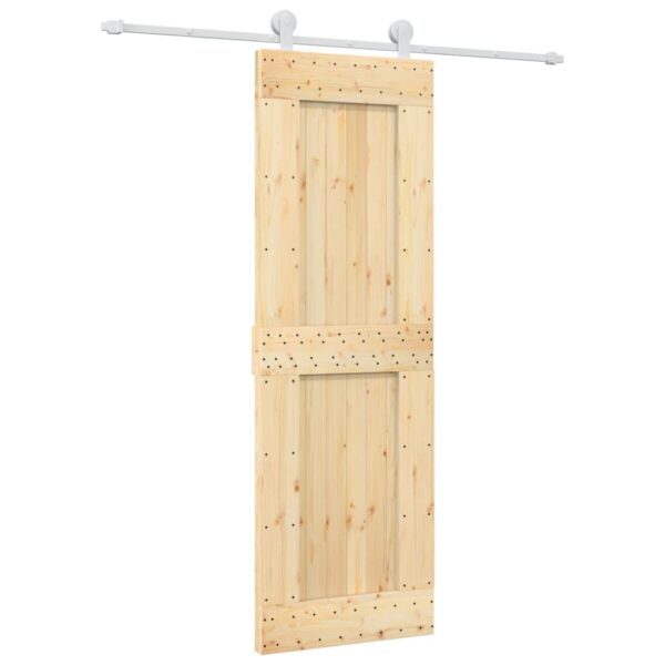 Klizna vrata s priborom za montažu 70 x 210 cm masivna borovina - Slika 2