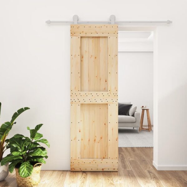 Klizna vrata s priborom za montažu 70 x 210 cm masivna borovina