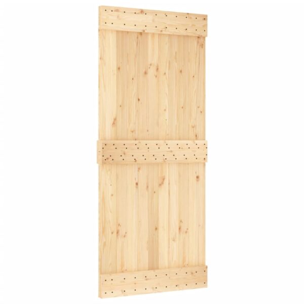 Klizna vrata s priborom za montažu 90 x 210 cm masivna borovina - Slika 3