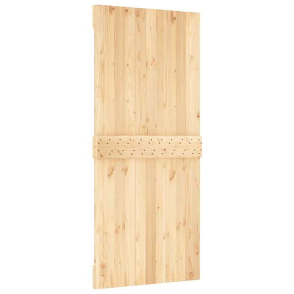 Klizna vrata s priborom za montažu 90 x 210 cm masivna borovina - Slika 5