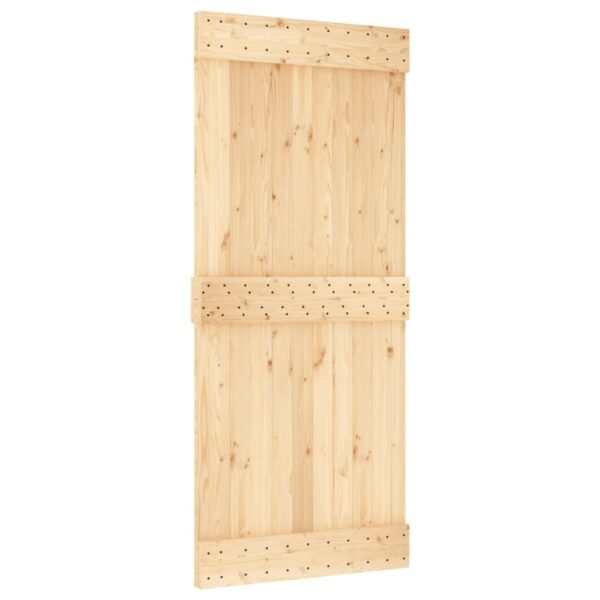 Klizna vrata s priborom za montažu 90 x 210 cm masivna borovina - Slika 3