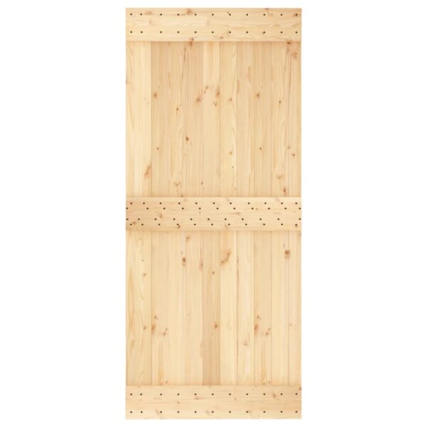 Klizna vrata s priborom za montažu 90 x 210 cm masivna borovina - Slika 4