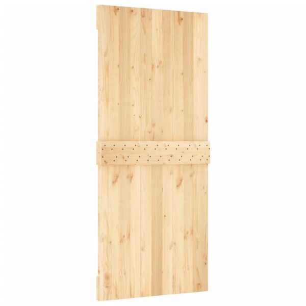 Klizna vrata s priborom za montažu 90 x 210 cm masivna borovina - Slika 5