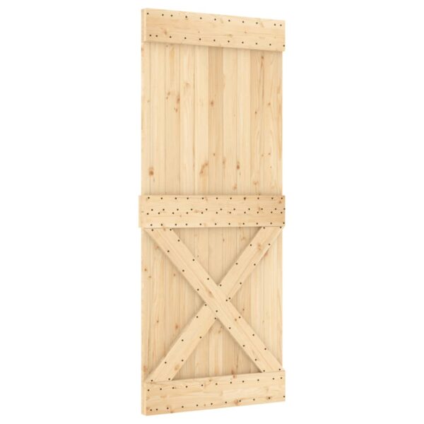 Klizna vrata s priborom za montažu 85 x 210 cm masivna borovina - Slika 3