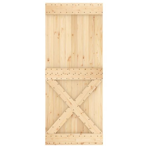 Klizna vrata s priborom za montažu 85 x 210 cm masivna borovina - Slika 4