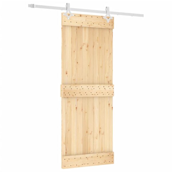 Klizna vrata s priborom za montažu 80 x 210 cm masivna borovina - Slika 2