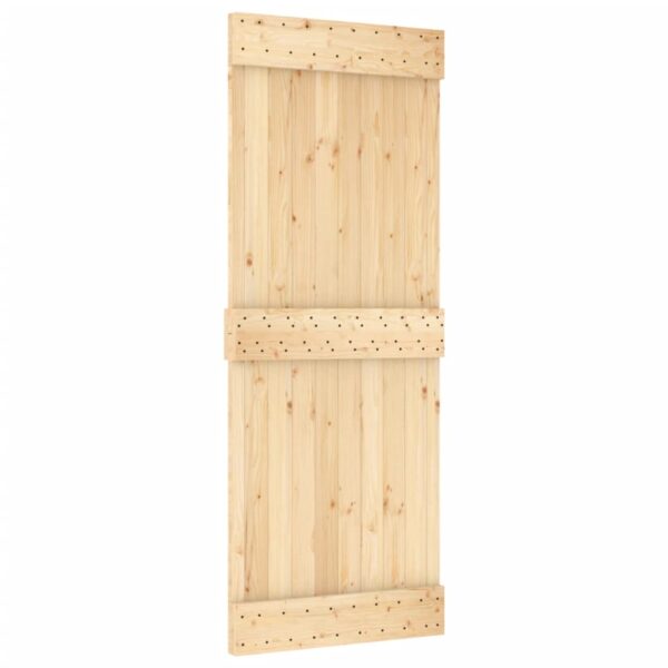Klizna vrata s priborom za montažu 80 x 210 cm masivna borovina - Slika 3