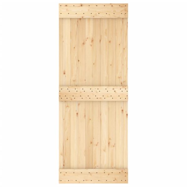 Klizna vrata s priborom za montažu 80 x 210 cm masivna borovina - Slika 4