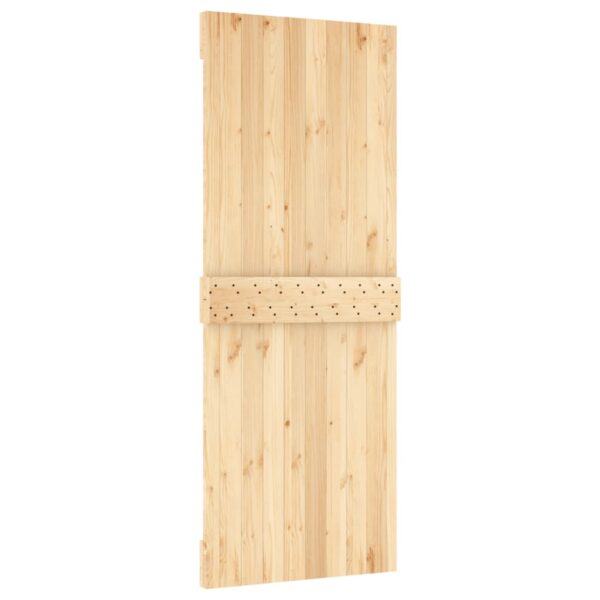 Klizna vrata s priborom za montažu 80 x 210 cm masivna borovina - Slika 5
