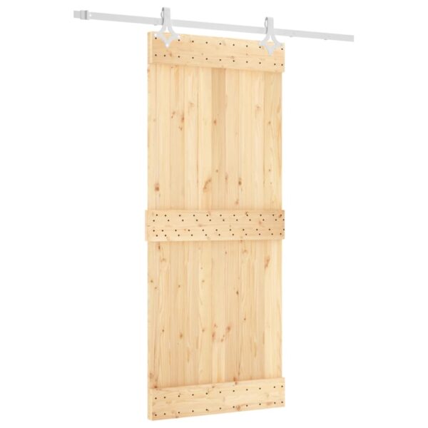 Klizna vrata s priborom za montažu 85 x 210 cm masivna borovina - Slika 2
