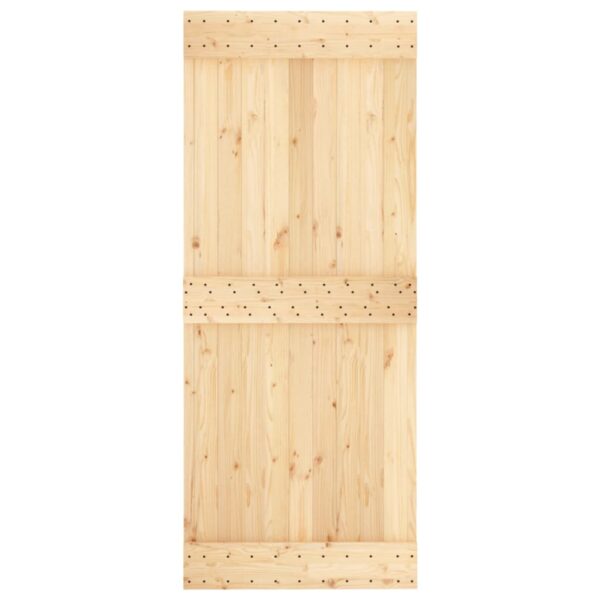 Klizna vrata s priborom za montažu 85 x 210 cm masivna borovina - Slika 4