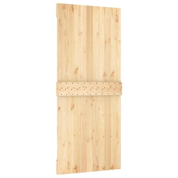 Klizna vrata s priborom za montažu 90 x 210 cm masivna borovina - Slika 5