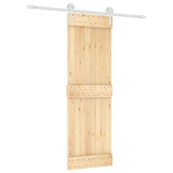 Klizna vrata s priborom za montažu 70 x 210 cm masivna borovina - Slika 2