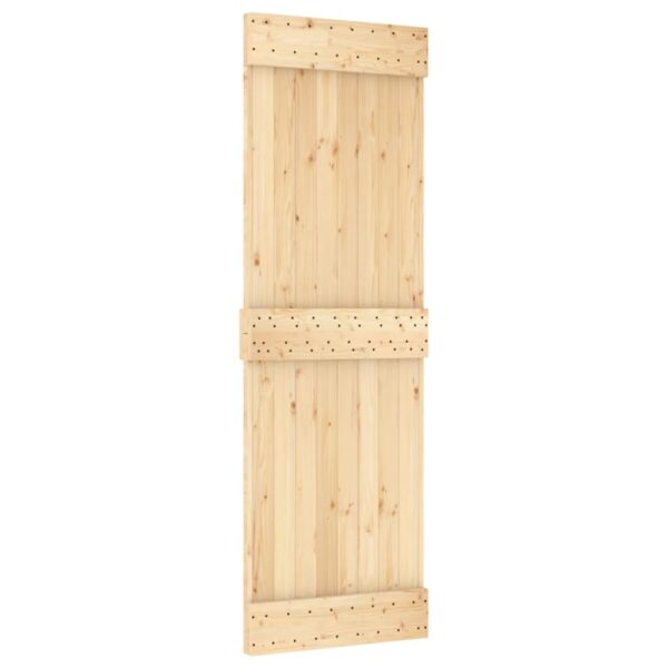 Klizna vrata s priborom za montažu 70 x 210 cm masivna borovina - Slika 3