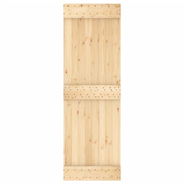 Klizna vrata s priborom za montažu 70 x 210 cm masivna borovina - Slika 4