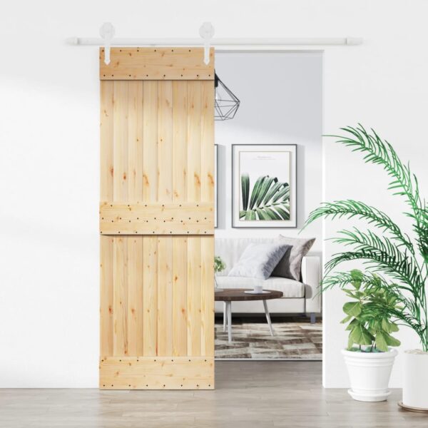 Klizna vrata s priborom za montažu 70 x 210 cm masivna borovina