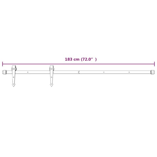 Klizna vrata s priborom za montažu 80 x 210 cm masivna borovina - Slika 10