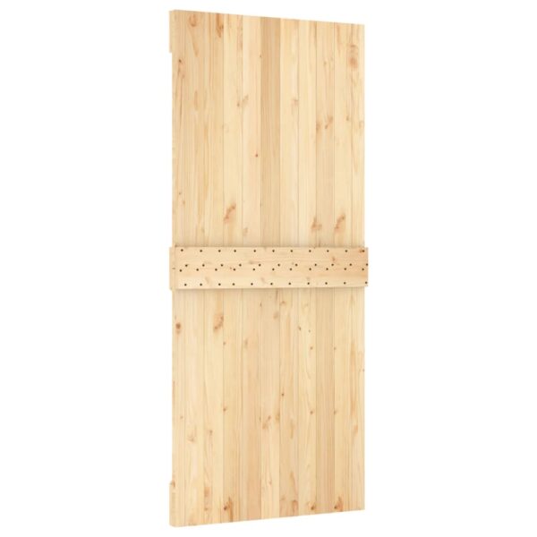 Klizna vrata s priborom za montažu 90 x 210 cm masivna borovina - Slika 5