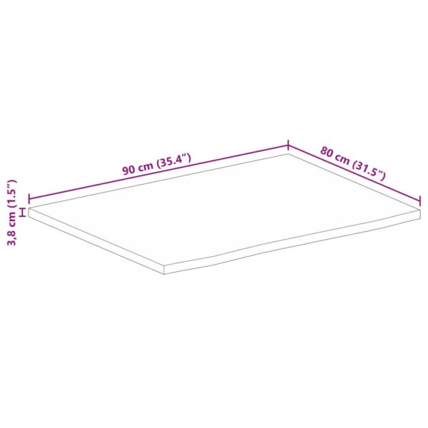 Stolna ploča sa živim rubom 90x80x3,8 cm od masivnog drva manga - Slika 9
