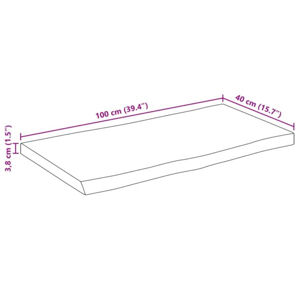Stolna ploča sa živi rub 100x40x3,8 cm masivno grubo drvo manga - Slika 9
