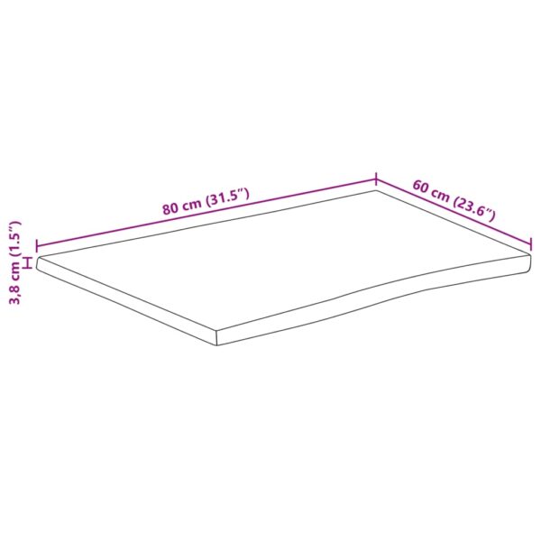 Stolna ploča sa živi rub 80x60x3,8 cm masivno grubo drvo manga - Slika 9