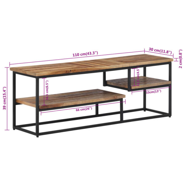 TV ormarić 110 x 30 x 39 cm od masivne obnovljene tikovine - Slika 8