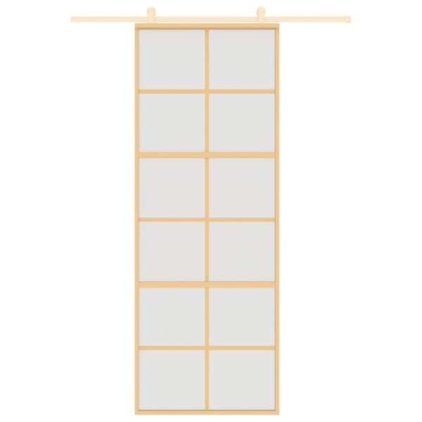 Klizna vrata zlatna 76x205 cm matirano staklo ESG i aluminij - Slika 3