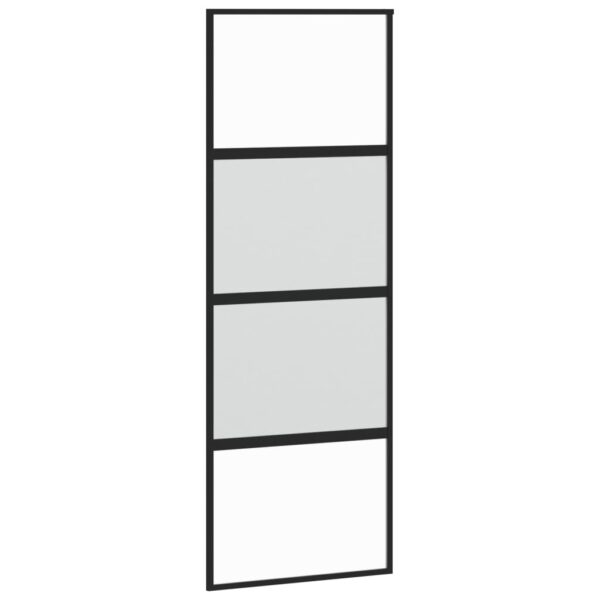 Klizna vrata crna 76x205 cm od kaljenog stakla i aluminija - Slika 2