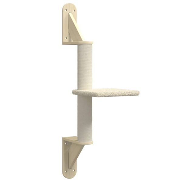 Zidna penjalica za mačke sa stupom za grebanje krem 85,5 cm - Slika 2