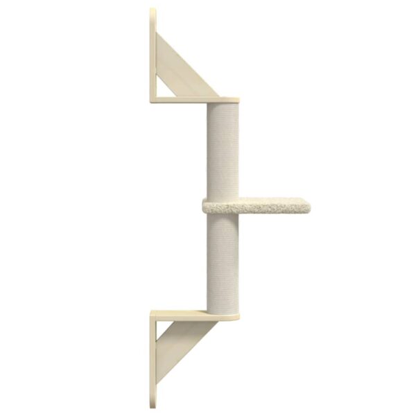 Zidna penjalica za mačke sa stupom za grebanje krem 85,5 cm - Slika 5