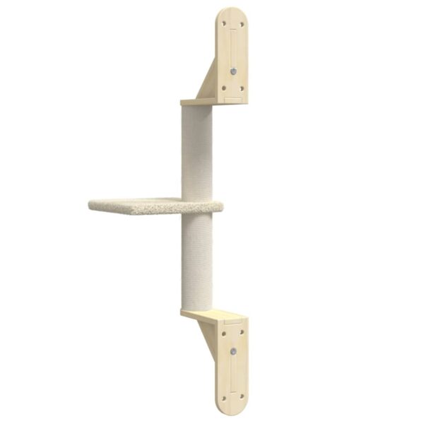Zidna penjalica za mačke sa stupom za grebanje krem 85,5 cm - Slika 6