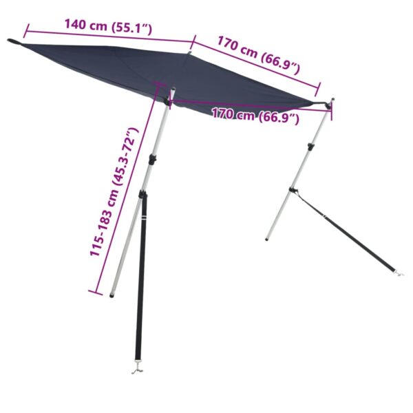 Nastavak za sjenilo s vrhom T-oblika 170x170x(115-183) cm - Slika 7