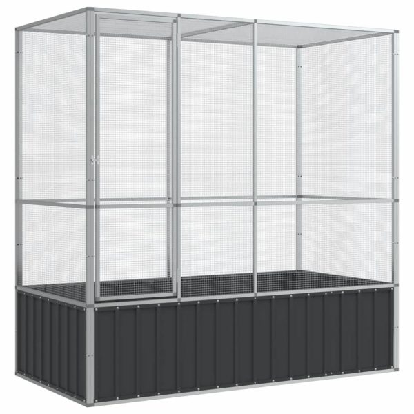 Kavez za ptice srebrni 210,5 x 107 x 212 cm čelični - Slika 2